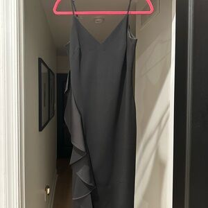White House Black Market Gray Asymmetrical Dress
